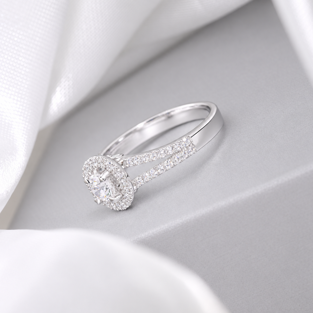 ์0.30 CT Halo Design GIA Natural Diamond
