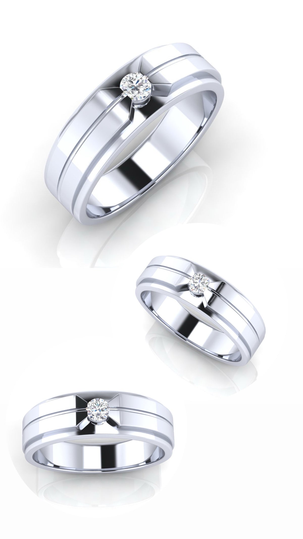 New Design - Man Diamond Ring - หน้ากว้าง 5 mm.