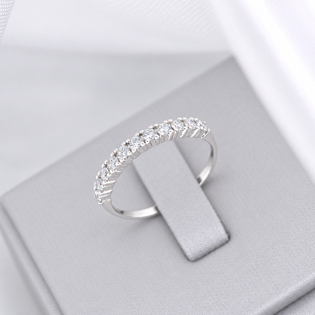 W33 - Half-Eternity Ring - Natural Diamond Ring