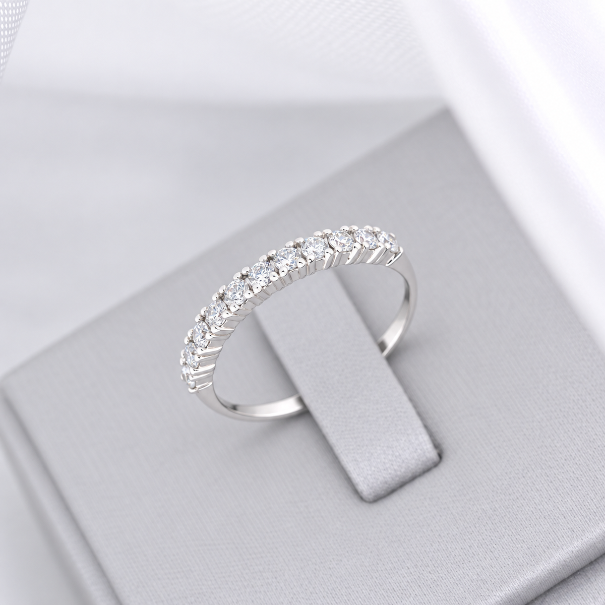 W33 - Half-Eternity Ring - Natural Diamond Ring