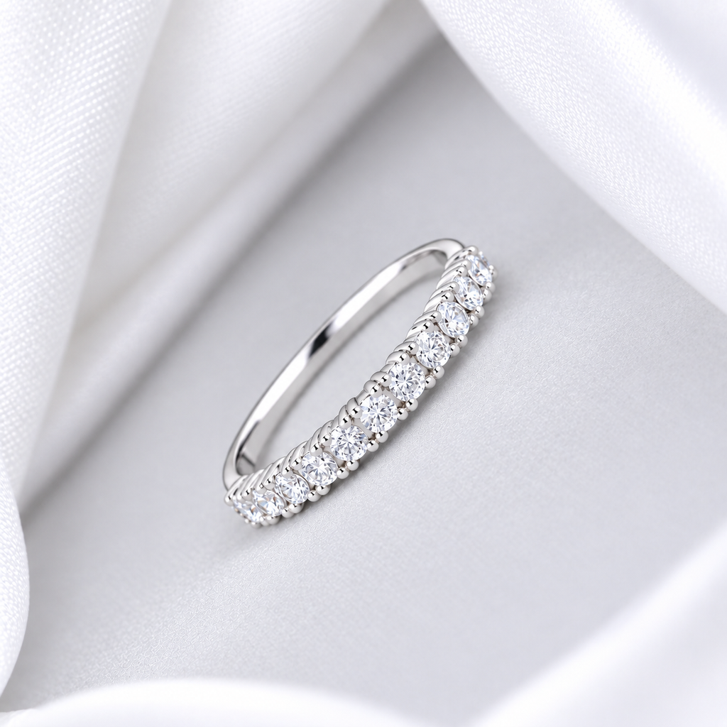 W33 - Half-Eternity Ring - Natural Diamond Ring