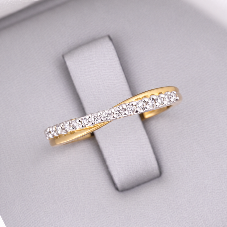 W63 - Half-Eternity Ring - Natural Diamond Ring