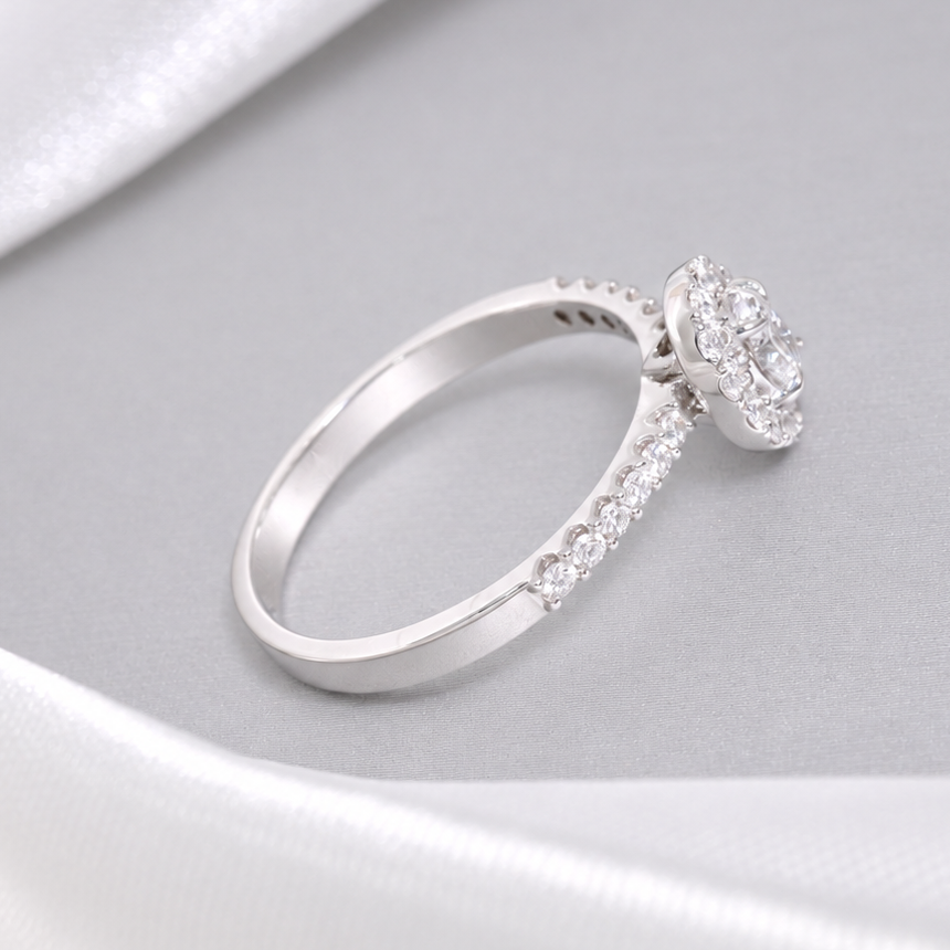 W119 - Minimal Oval Diamond Women Ring
