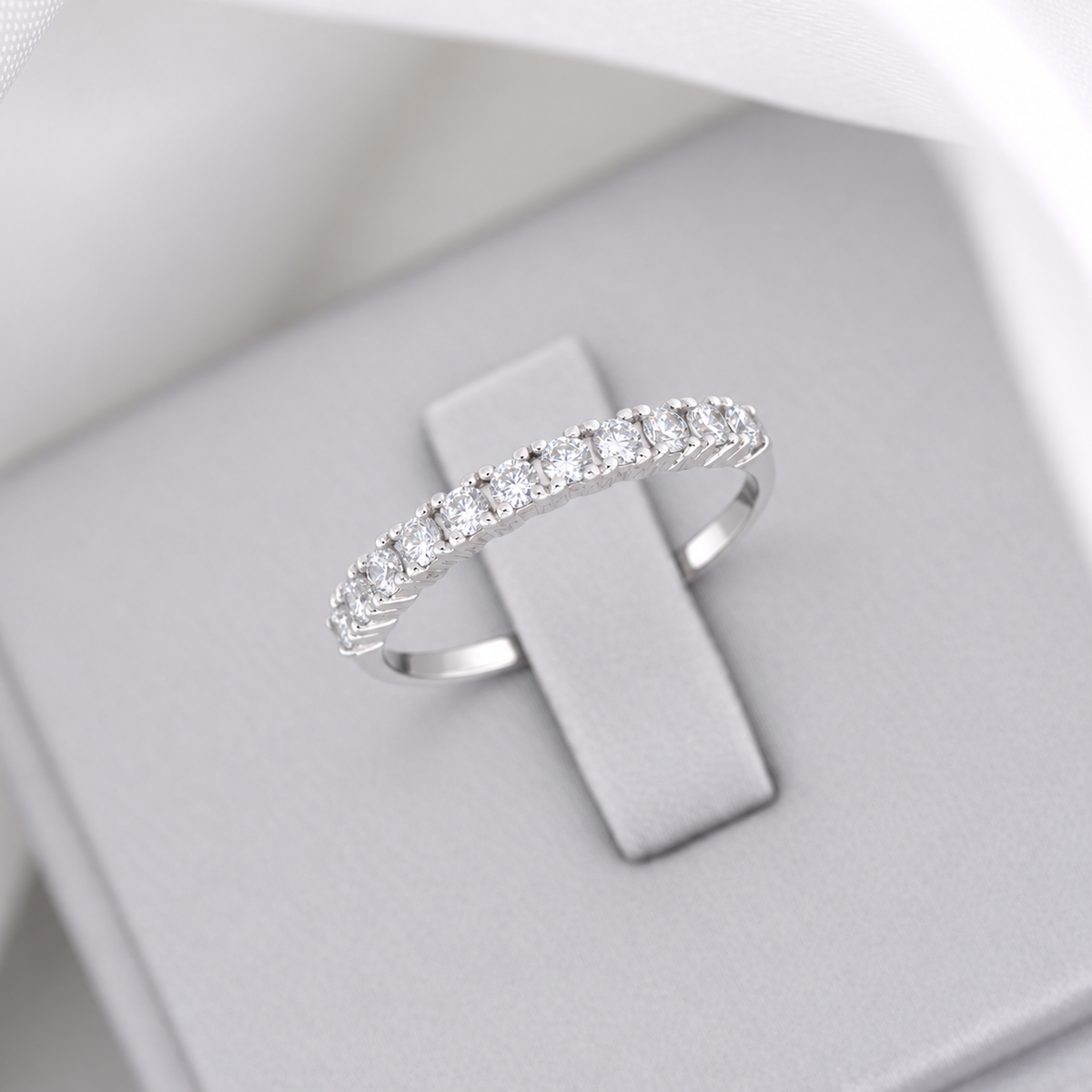 W33 - Half-Eternity Ring - Natural Diamond Ring