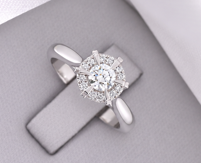 NW23 - 0.30 CT Small Halo Diamond