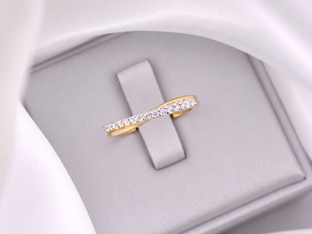 W63 - Half-Eternity Ring - Natural Diamond Ring