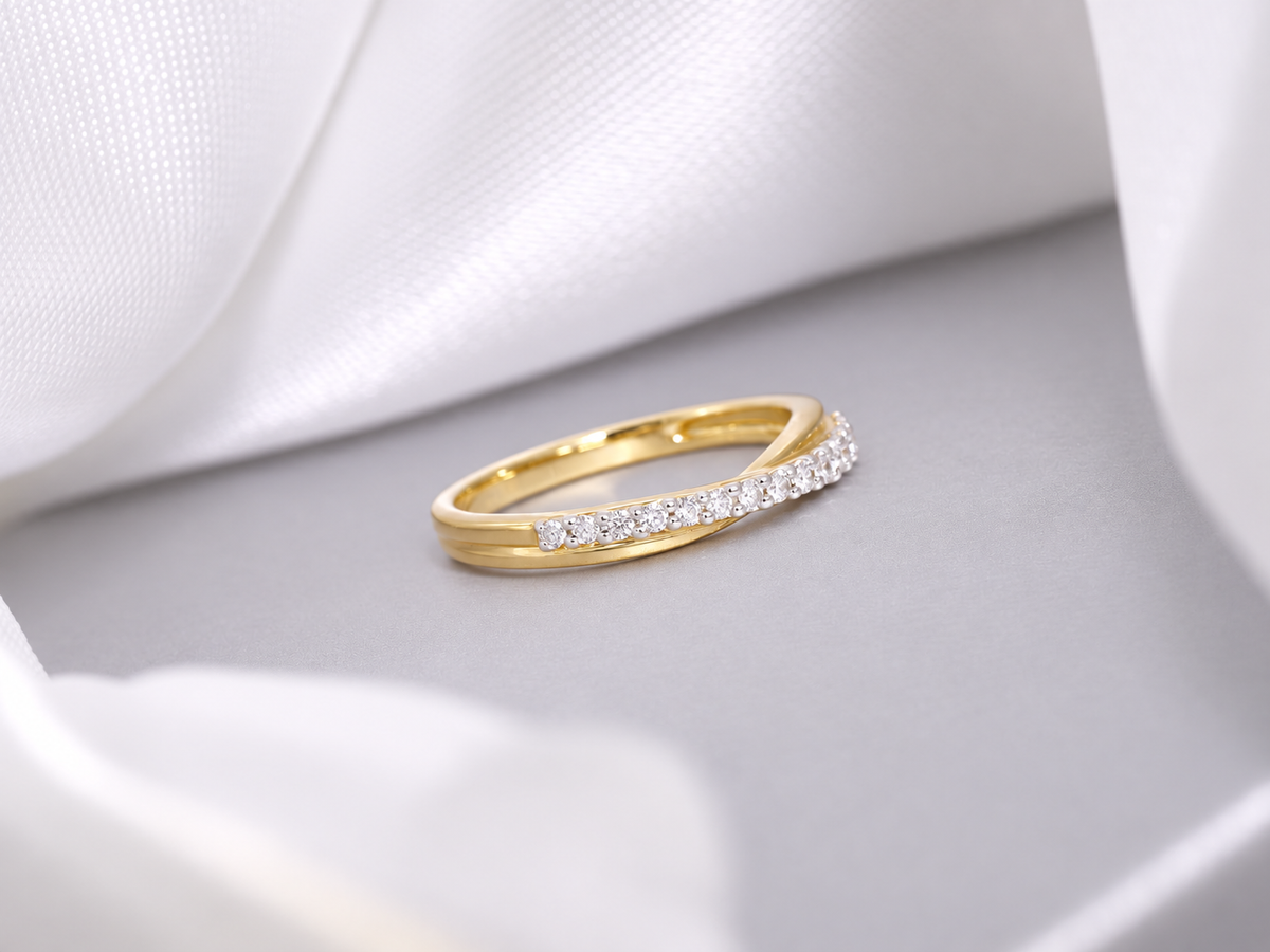 W63 - Half-Eternity Ring - Natural Diamond Ring