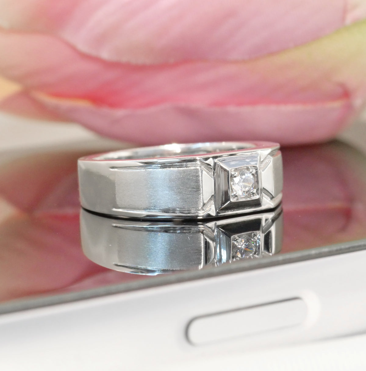M91 - Man Diamond Ring - หน้ากว้าง 6.5 mm.