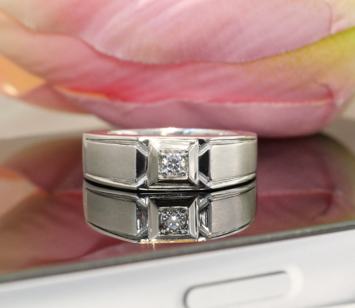 M91 - Man Diamond Ring - หน้ากว้าง 6.5 mm.