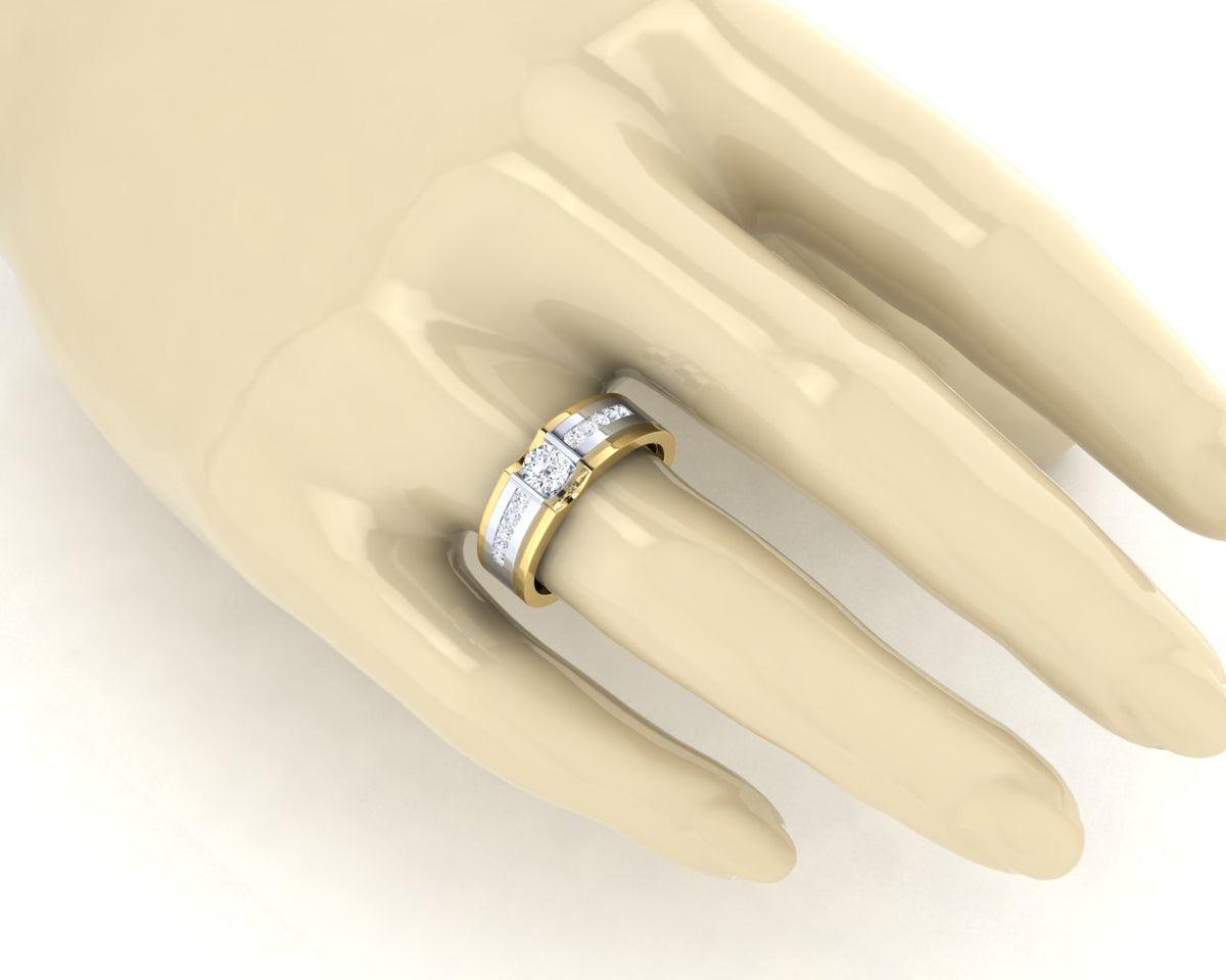 M116 - 0.30 CT GIA Man Diamond Ring - หน้ากว้าง 6.5 mm.