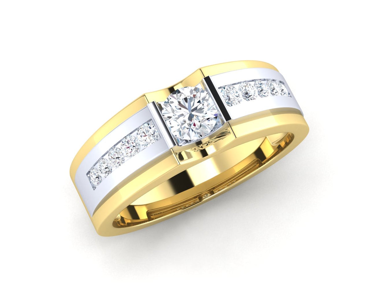M116 - 0.30 CT GIA Man Diamond Ring - หน้ากว้าง 6.5 mm.